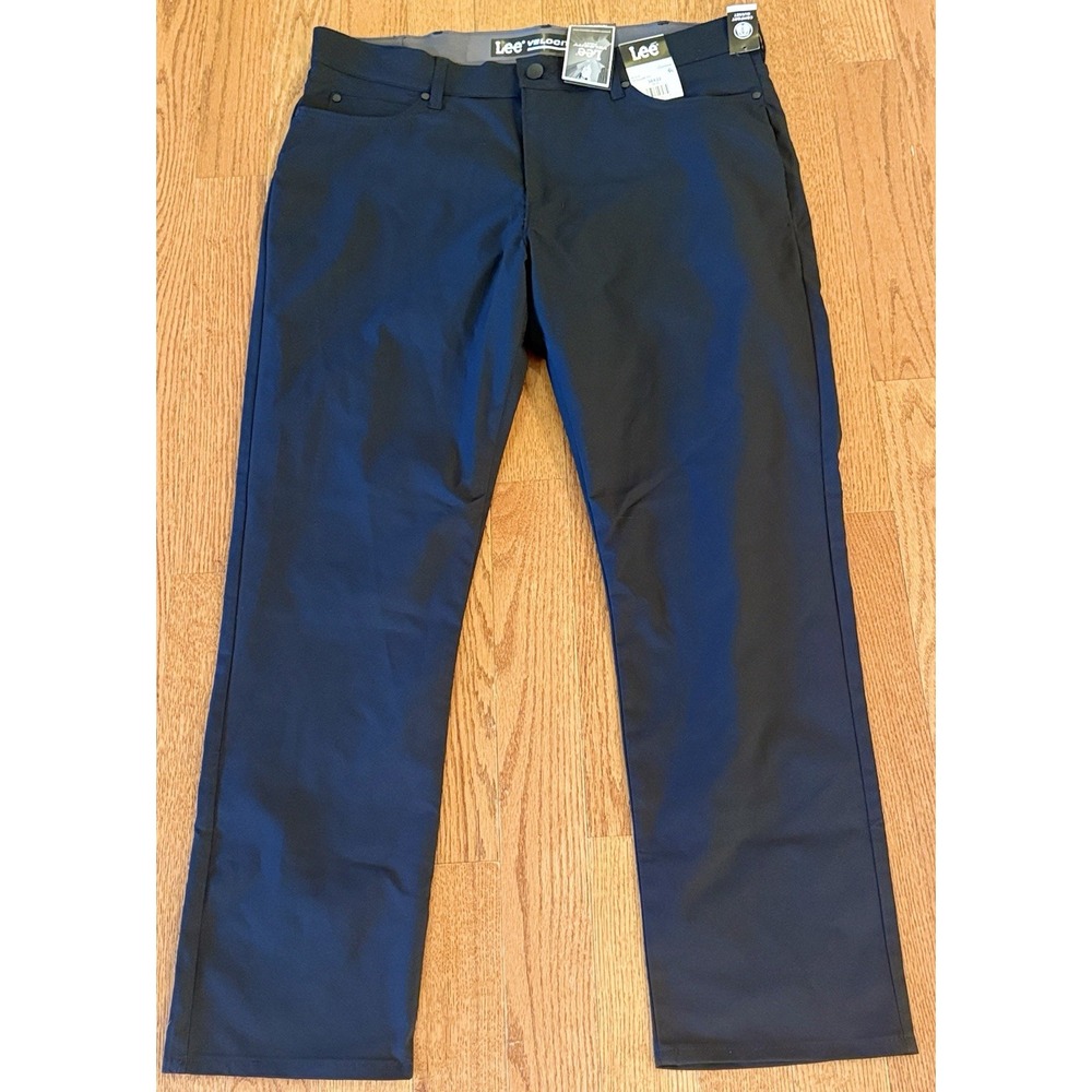NWT Lee Men's Velocity Pant 38x32 Regular Fit W/ Comfort Band Black Golf Casual